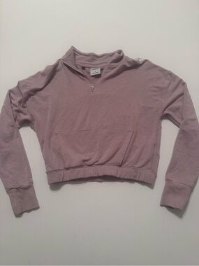 Gymshark Cropped Half-Zip Sweatshirt in Dusty Mauve